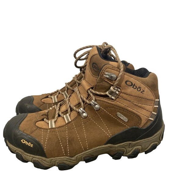 OBOZ Women's Bridger Mid Waterproof walnut hiking boots lace up outdoor active - Picture 1 of 13